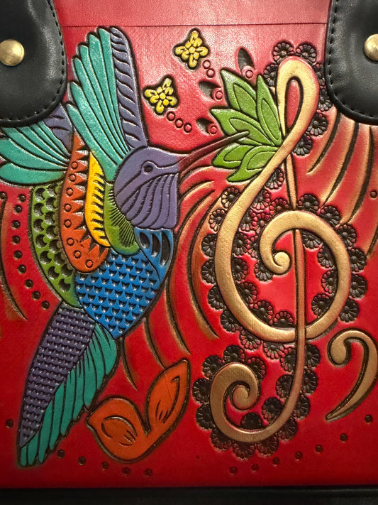 Colorful Handbag with Bird Design
