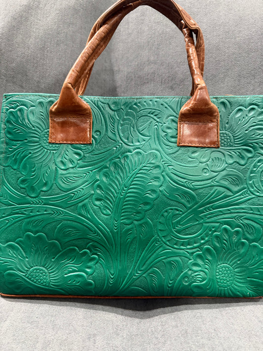 Artisanal Green Leather Bag