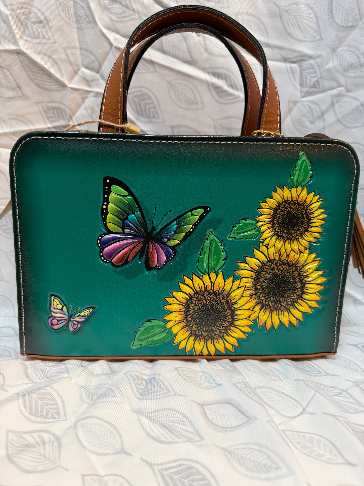 Artesanal Vegan Leather Crossbody Green