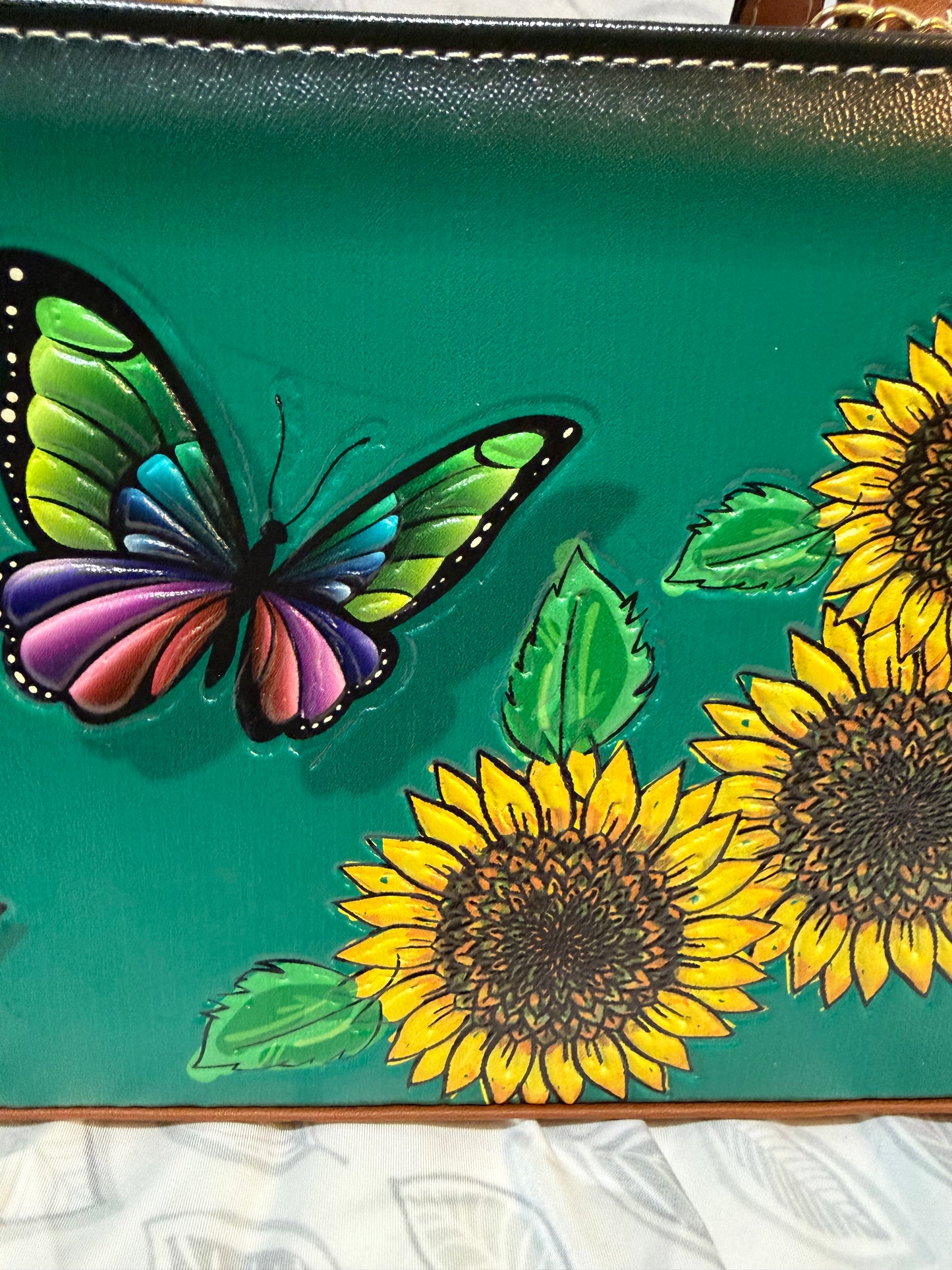 Artesanal Vegan Leather Crossbody Green